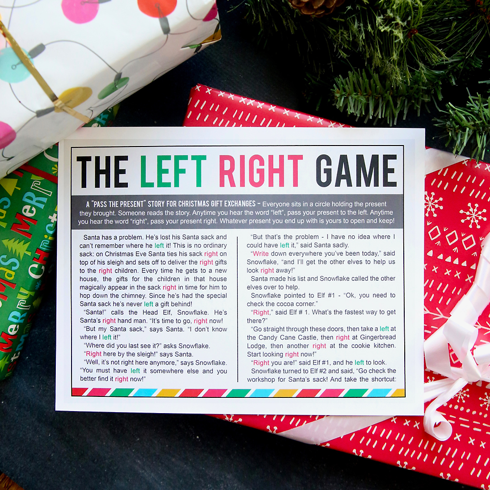 The Left-Right Gift Exchange Game For The Holidays