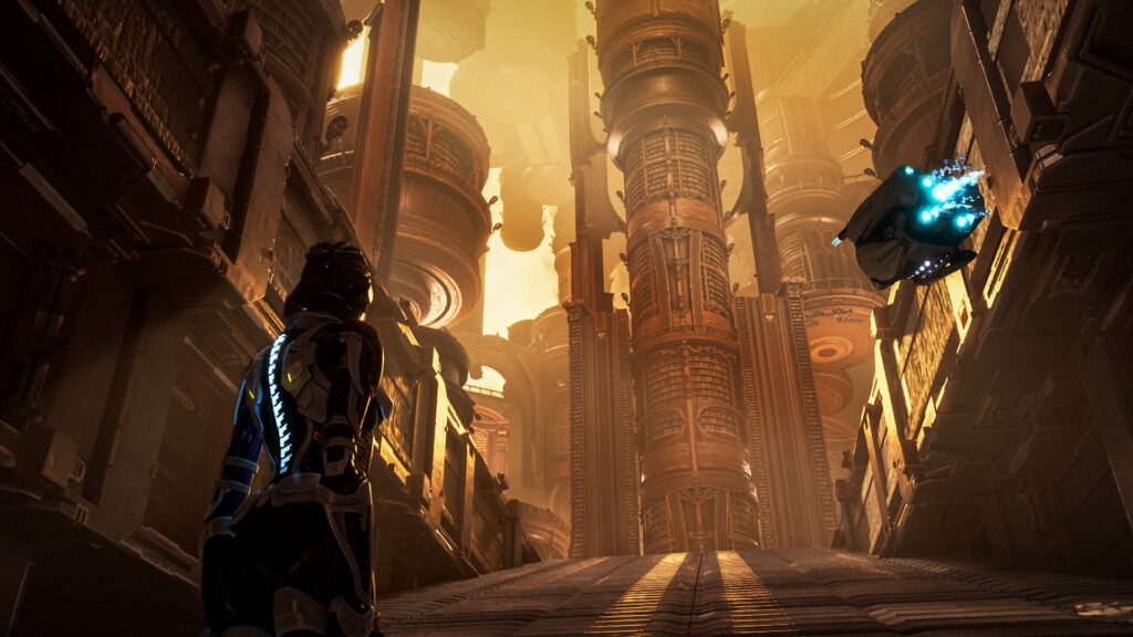 Steel Seed launches today on PC, PS5, and Xbox with a gritty sci-fi adventure 2 Steel Seed - Large Tower Structure