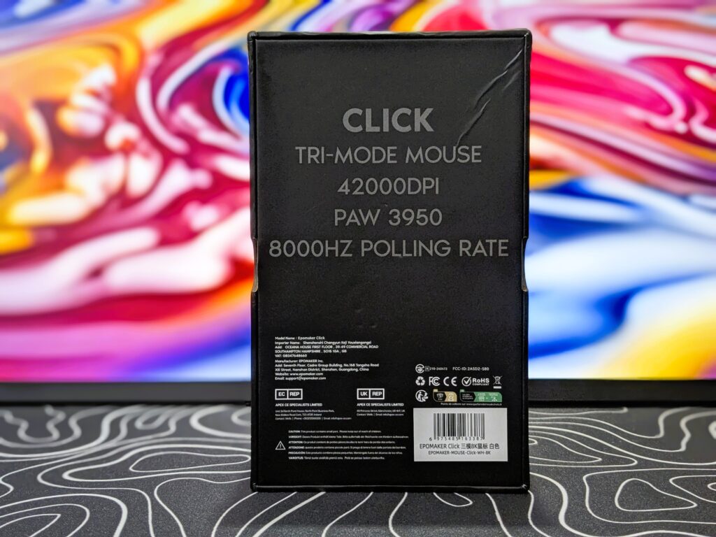 EPOMAKER Click Mouse review – Fast, light, and full of power 3 EPOMAKER Click Mouse - Back side of the box