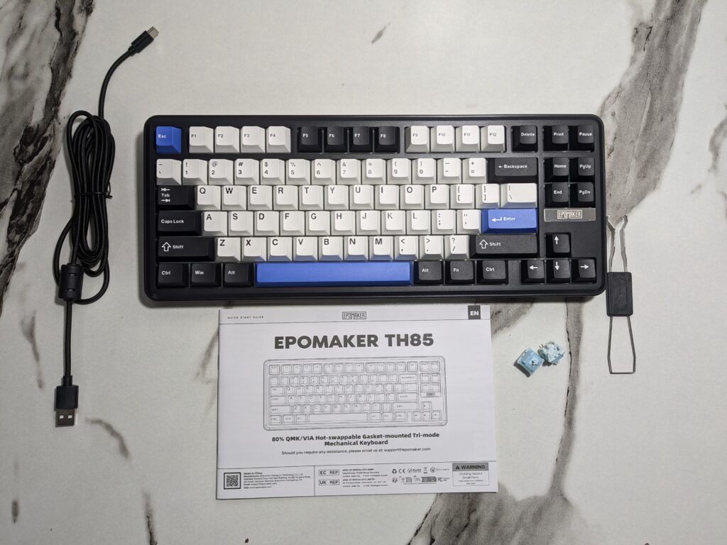 EPOMAKER TH85 review – A compact keyboard with stunning RGB flair 5 EPOMAKER TH85 - Unboxed showing contents