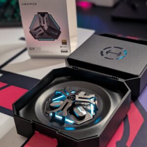 EDIFIER HECATE GX05 Earbuds next to Box