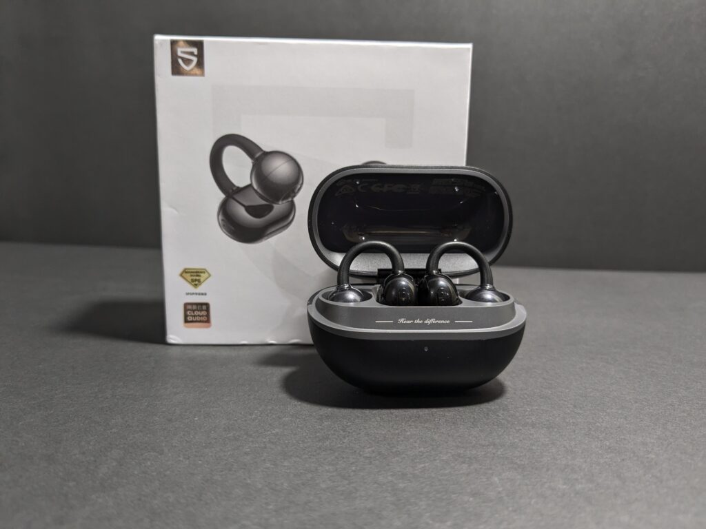 SoundPEATS Pop Clip Wireless Earbuds- A closeup shot of earbuds