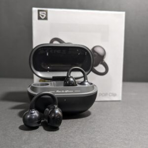 SoundPEATS POP Clip Wireless Earbuds - Earbuds, case and box