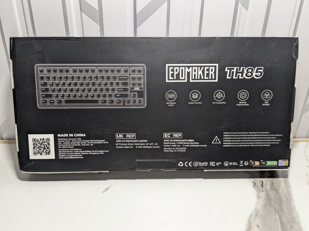 EPOMAKER TH85 review – A compact keyboard with stunning RGB flair 3 EPOMAKER TH85 - Box Back