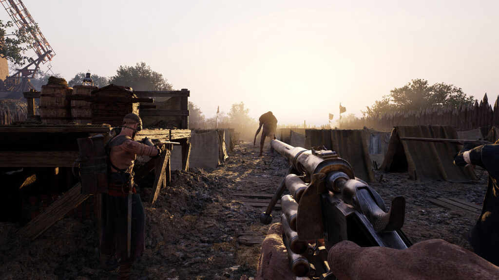 HUNGER, a brutal no-wipe PvPvE extraction RPG with permanent progression 2 HUNGER - aiming the gun at a monster