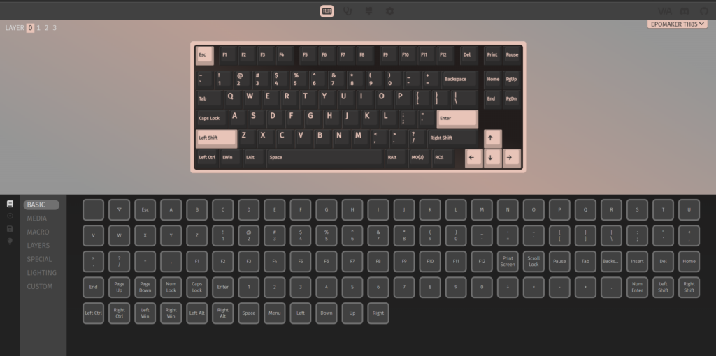 EPOMAKER TH85 review – A compact keyboard with stunning RGB flair 29 EPOMAKER TH85 - VIA Software