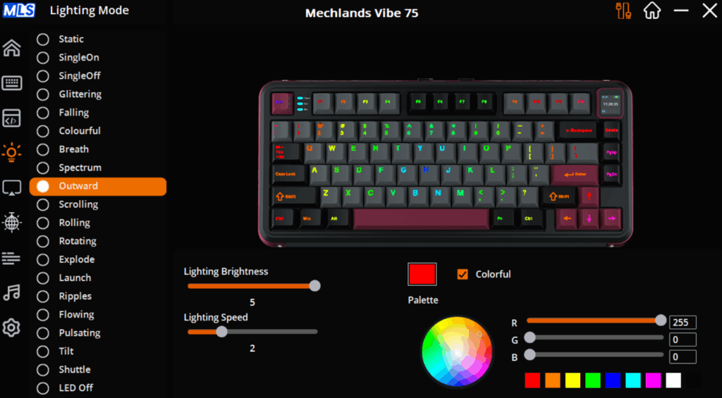 Mechlands Vibe75 V2 review – Clean looks, great feel, no fluff 20 Mechlands Vibe75 V2 - Software RGB lighting