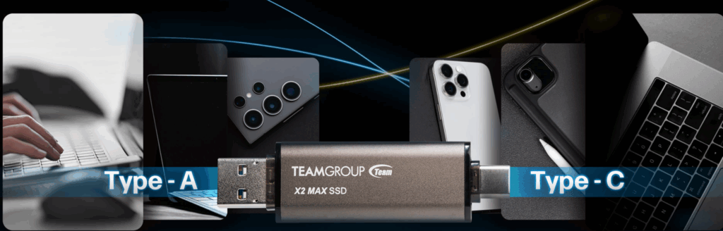 TEAMGROUP launches X2 MAX Portable SSD and S5 Flash Drive with high-speed, compact design 3 TEAMGROUP X2 Max Portable SSD - Type A and Type C USB