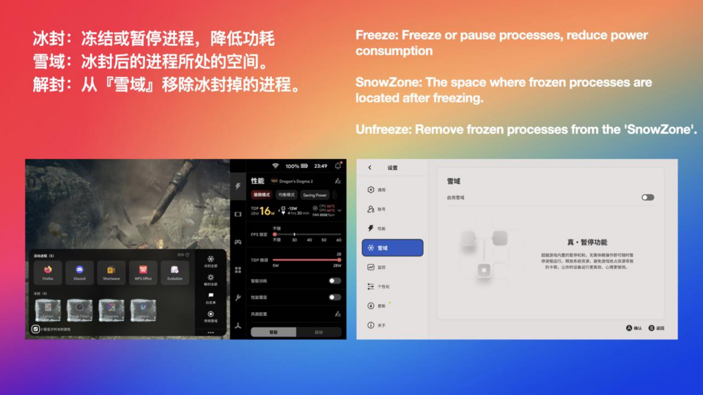 AYASpace 3.0, Snowzone freeze option