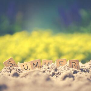Summer spelt out in Scrabble Tiles