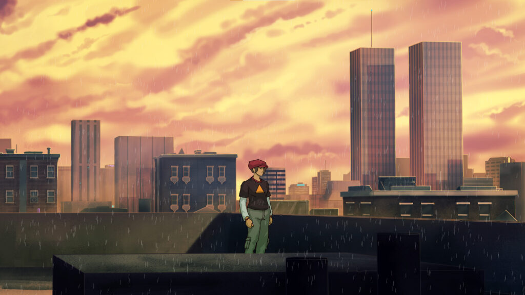 Old Skies out now – Wadjet Eye's time-travelling adventure launches on PC and Switch 8 Old Skies - a person standing on a rooftop in rain