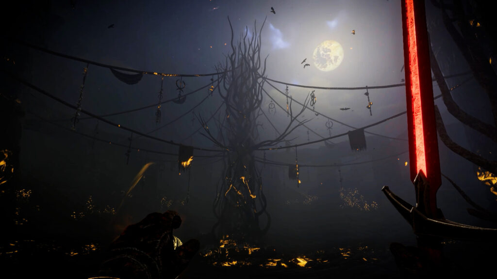 Tainted Grail: The Fall of Avalon 1.0 release date confirmed for 23 May 5 Tainted Grail: Fall of Avalon - character holding a sword while facing some sort of tree
