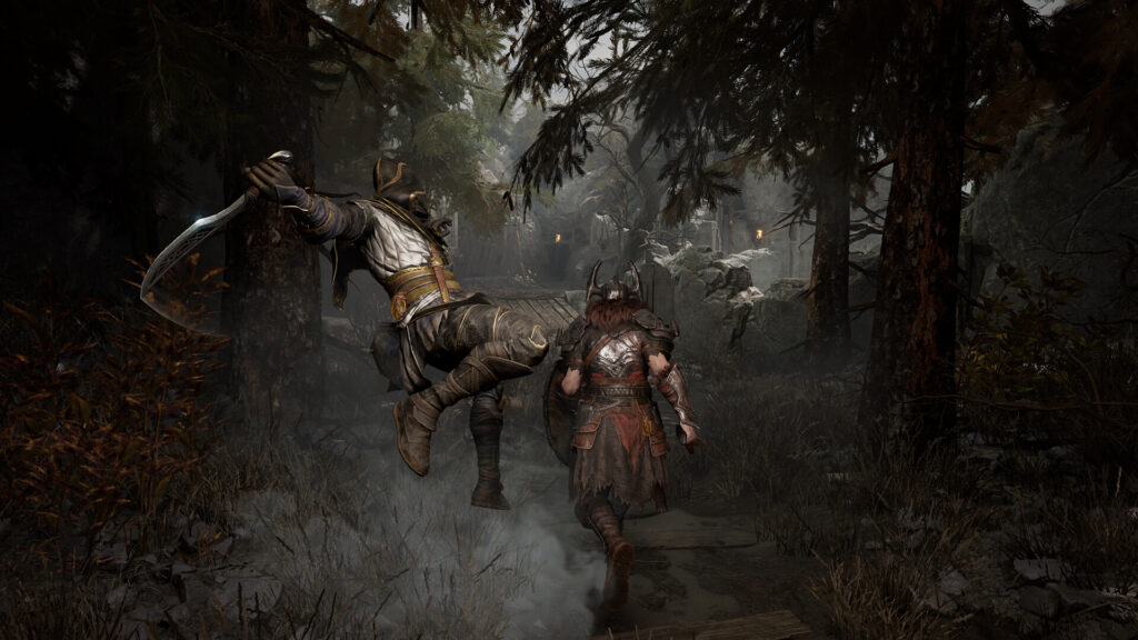 Mistfall Hunter beta returns April 21st with solo mode, new Seer class & fiery Lake Iris 4 Mistfall Hunter - Combat in the Woods