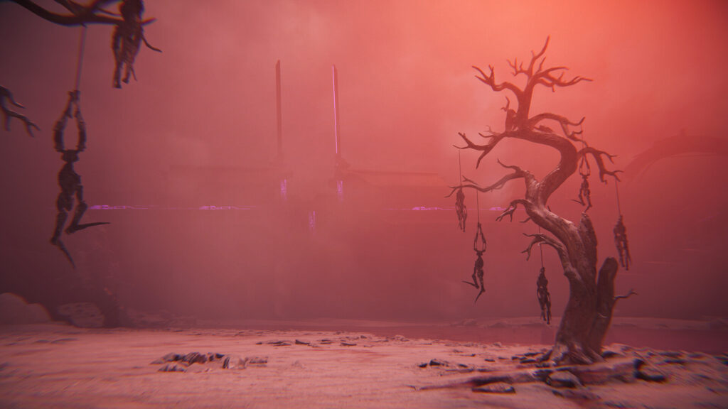 Morbid Metal - robot corpses hanging on the trees