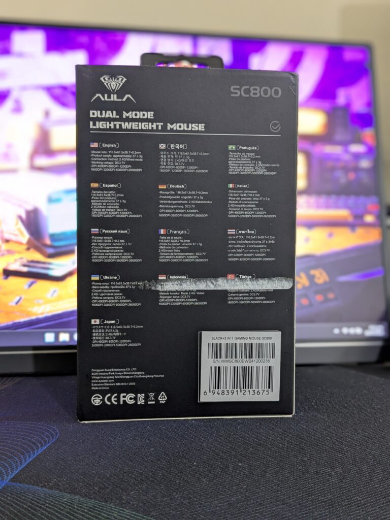 Aula SC800 review: A feather-light gaming mouse with solid sensor performance 4 Aula SC800 - box