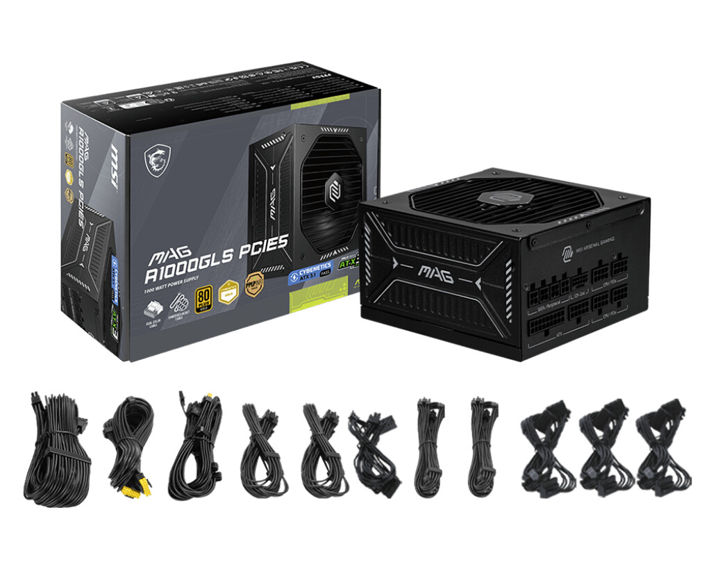 MSI MAG A1000GLS PCIE5 - Box and Contents