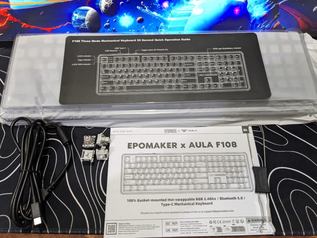 AULA F108 review: Powerful full-size wireless keyboard with creamy, satisfying sound 6 AULA F108 - Box contents