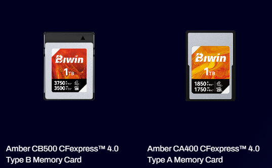 Biwin ignites Computex 2025 with blazing-fast SSDs and powerful memory kits 5 Biwin’s CFexpress 4.0 memory cards: the CB500 (Type B) and CA400 (Type A) - 1 TB Size