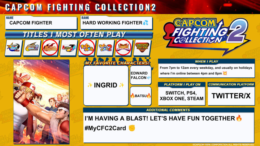 Capcom Fighting Collection 2 cards