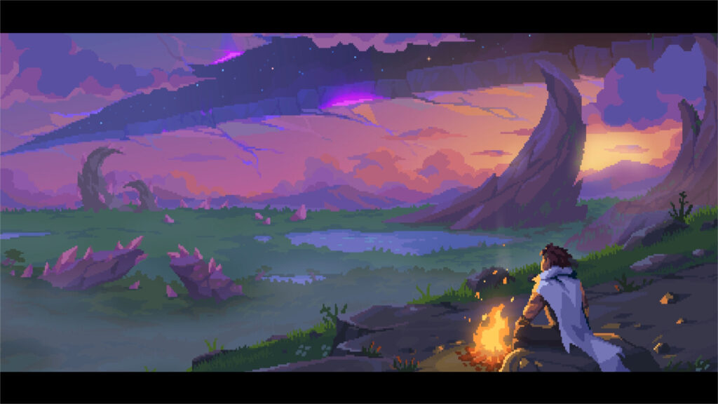 Fallen Fates - Arven looking at the broken sky 