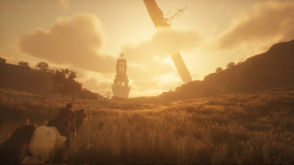 Chrono Odyssey - riding a horse through grasslands