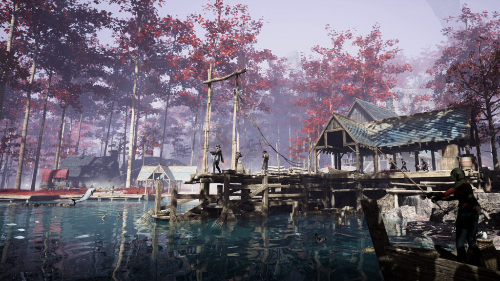 Chrono Odyssey - lake with the background of pink trees