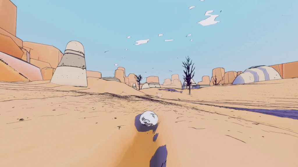 Paper Sky - paper ball in the desert
