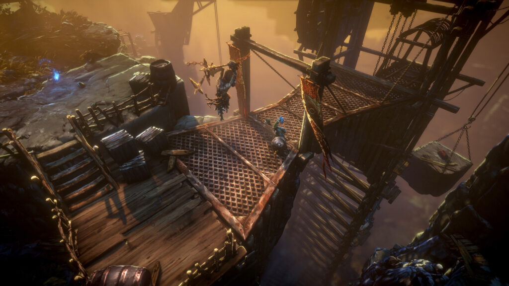 The Breach adds new areas and permadeath to No Rest for the Wicked 4 No Rest for the Wicked: The Breach - battle on the bridge