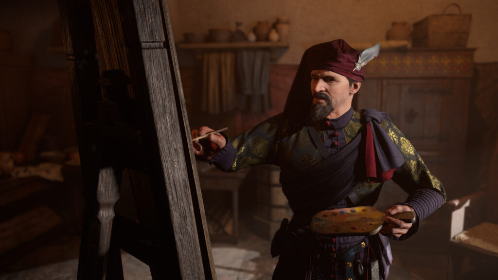 Kingdom Come: Deliverance 2 releases first DLC Brushes with Death alongside 1.3 update 5 Kingdom Come Deliverance 2: Brushes with Death - mysterious artist painting on a canva