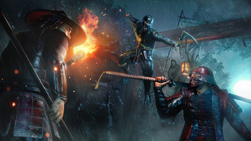 Nioh 3 - Leaping down from above to tackle enemies