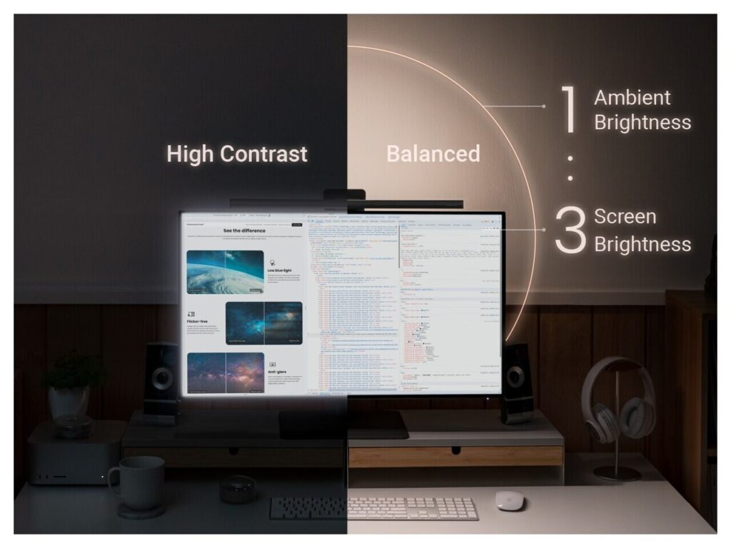 BenQ unveils powerful ScreenBar Halo 2 monitor light with 423% wider backlight and pro-grade eye comfort 2 BenQ ScreenBar Halo 2 Monitor Light - Brightness levels