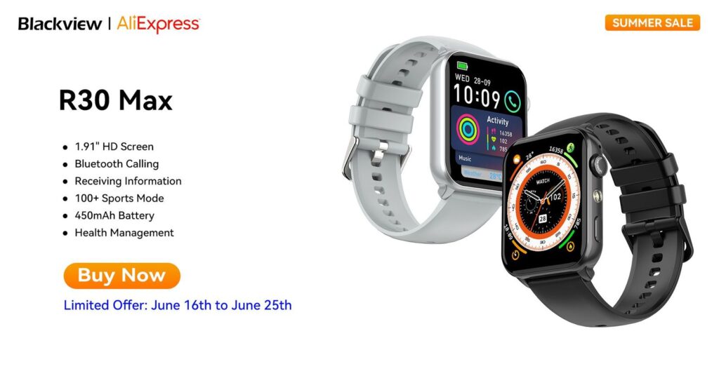 Blackview R30 Max Smartwatch Ali Express Summer Sale
