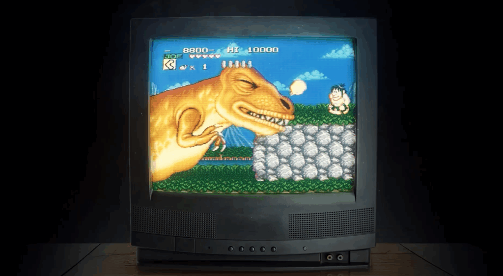 Joe & Mac Retro Collection launches June 10 on Kickstarter with uncensored Japanese versions and new features 2 Joe & Mac Retro Collection - On old CRT TV