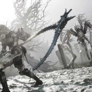 Mortal Shell II - fighting a spider like monster with a scythe