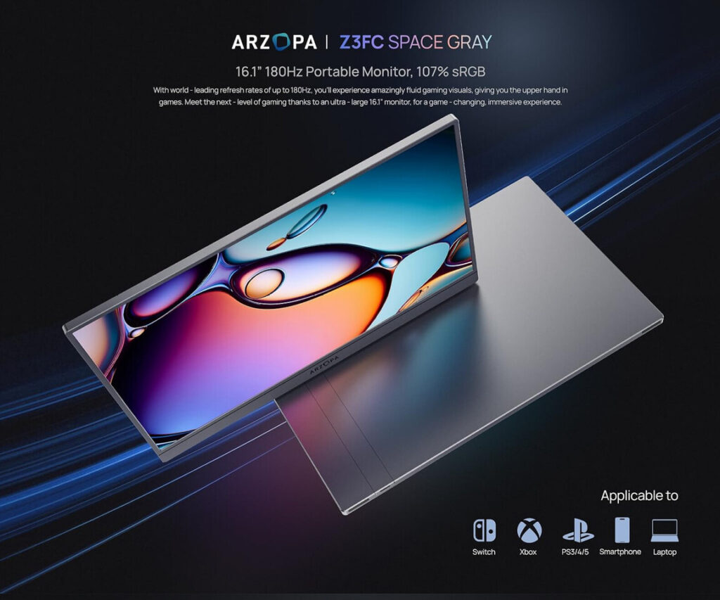 Arzopa Z3FC Portable Monitor in Space Grey