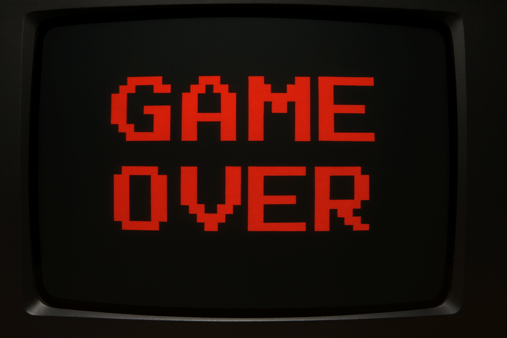 Screen with Game Over message