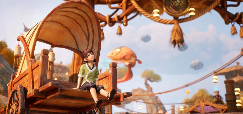 Honor of Kings: World makes public debut at Gamescom 2025 with live demo 4 Honor of Kings: World - a girl sitting on the edge of cart