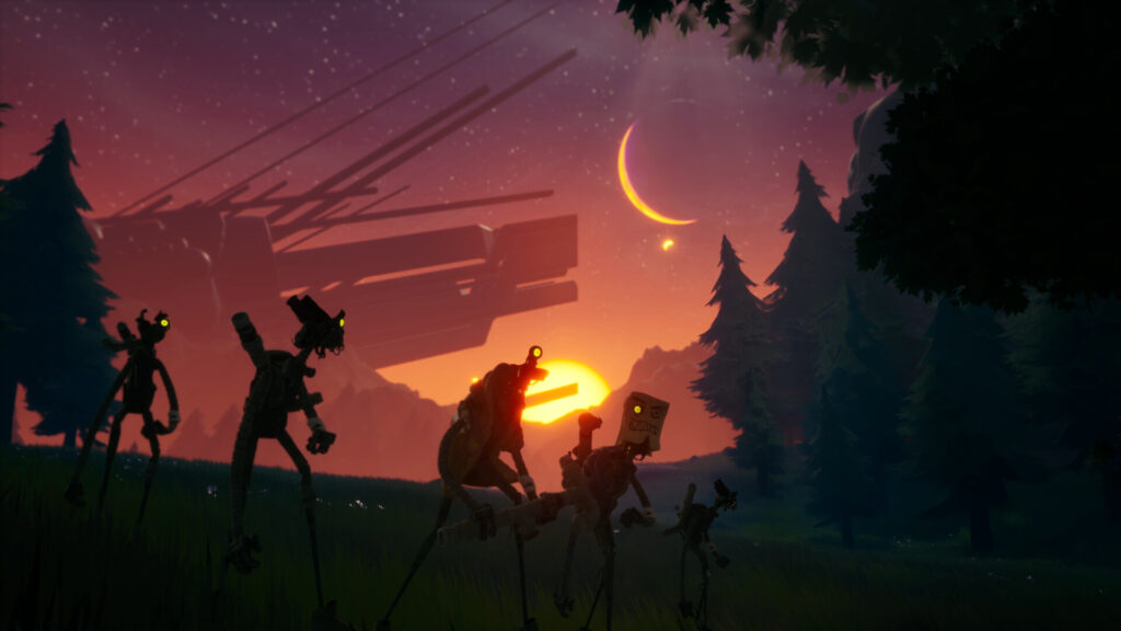 Robots at Midnight - robots emerging after Sun set