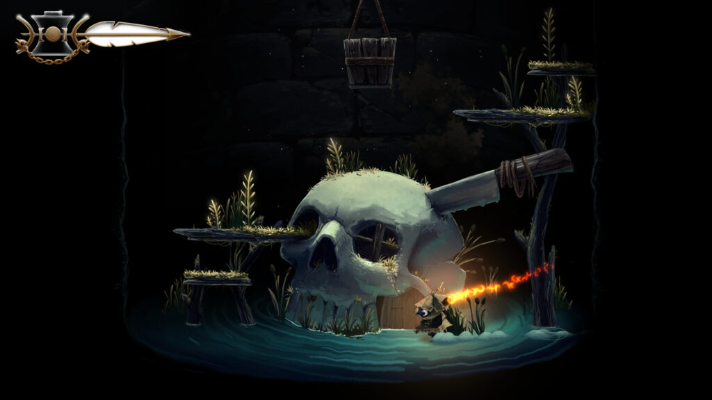 Well Dweller - a skull at the bottom of well