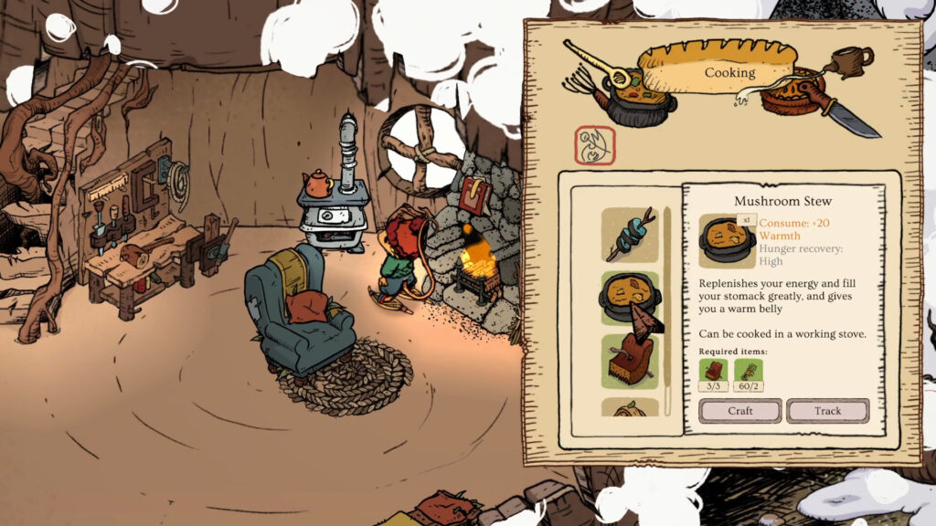 Winter Burrow - cooking