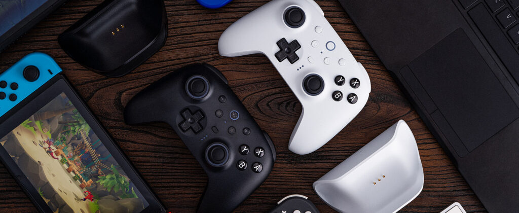 8BitDo Ultimate 2 Controller in Black and White