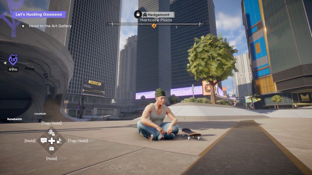 skate. - Sitting on the floor