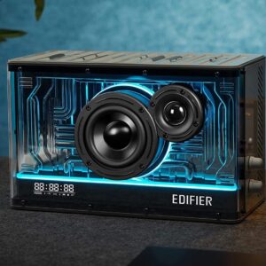 Edifier QD35 - On desk with blue lighting