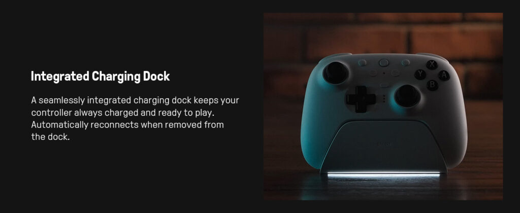 8BitDo Ultimate 2 Controller integrated charging dock
