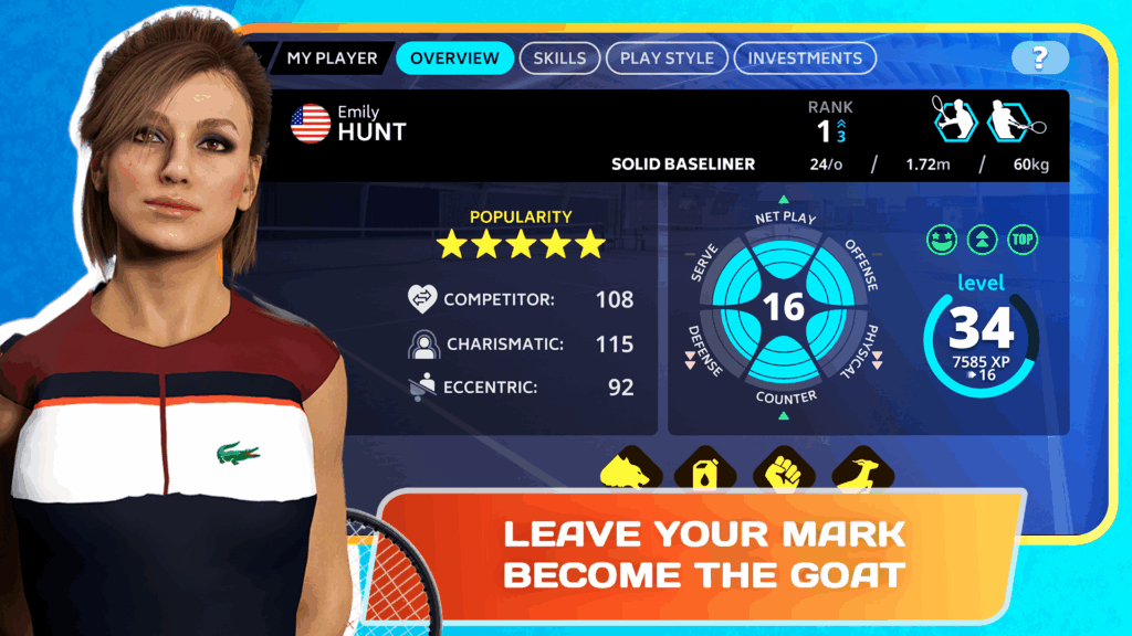 Tennis Manager 25 - Android - Leave your mark, become the GOAT