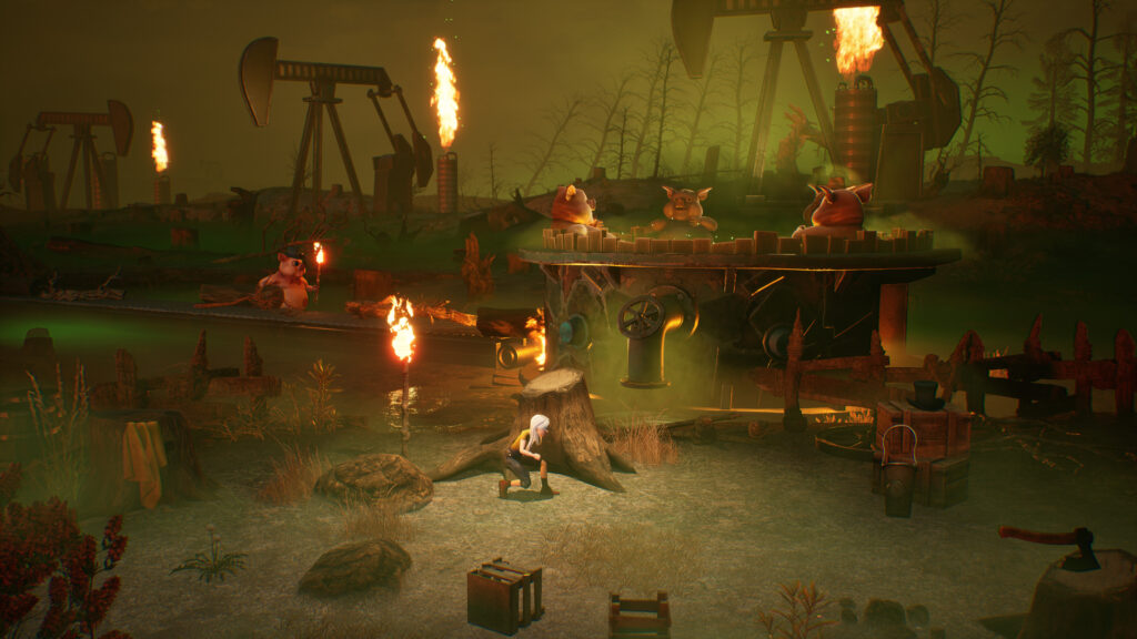 Ayasa: Shadows of Silence - Creeping through level with fire and smoke