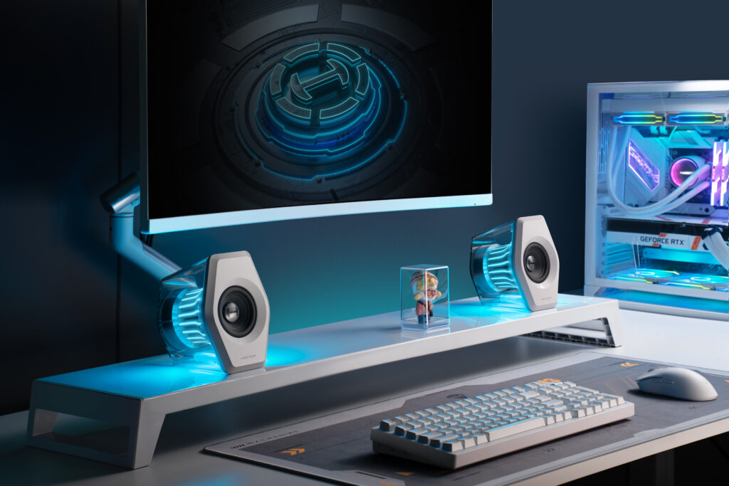 Edifier G2000 Pro - White Speakers on Desk