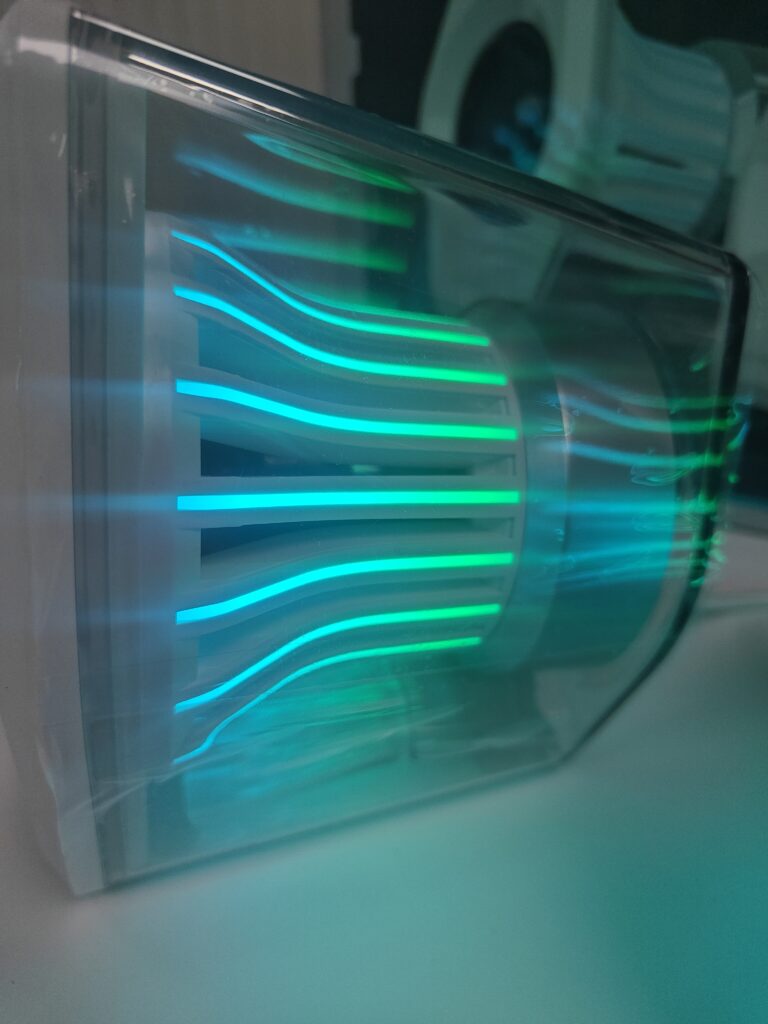 Edifier Hecate G2000 Pro - Side view with RGB lighting on