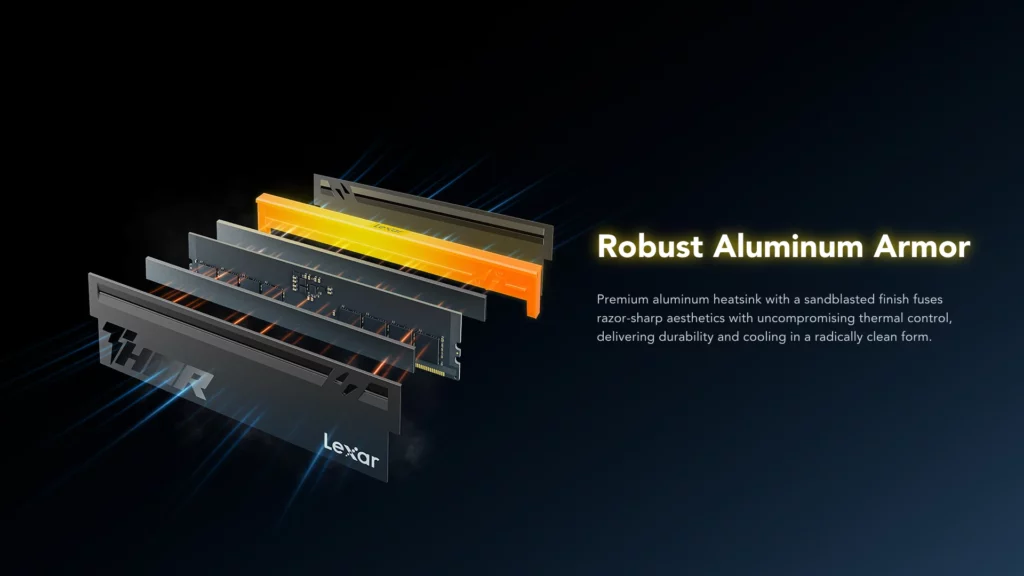 Lexar THOR RGB 2nd Gen DDR5 memory - Robust aluminium armour
