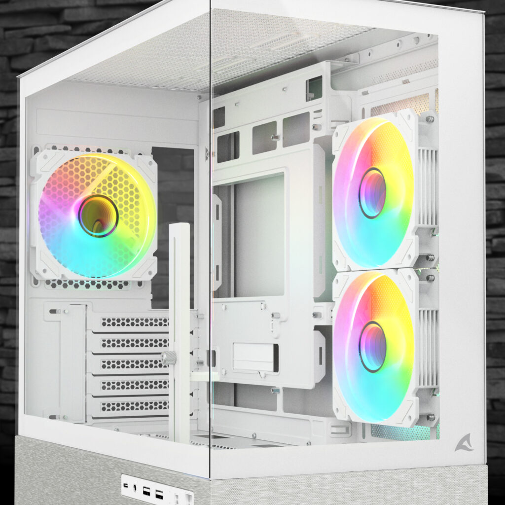 Sharkoon MK7 ARGB Micro-ATX PC case - White